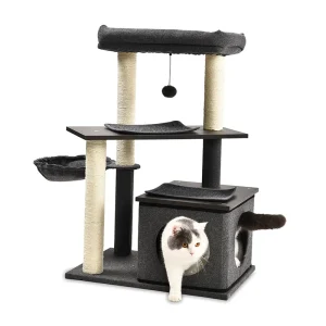 árbol de madera moderno para gatos