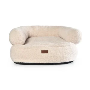 Camas para mascotas Bolster Cama para perros grande y moderna color beige