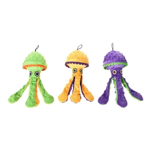 Giocattolo per cani Tuffy Octopus Produttore con viola blu giallo