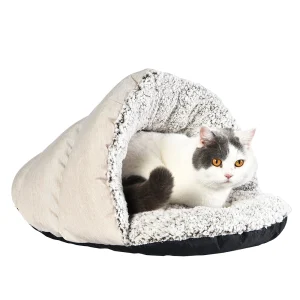 lit grotte pour chat douillet