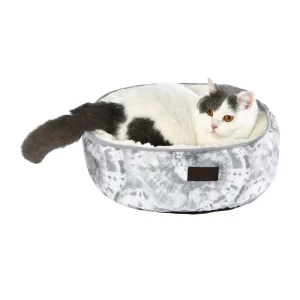 round plush pet bed