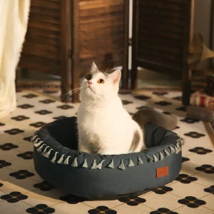 round canvas dog bed