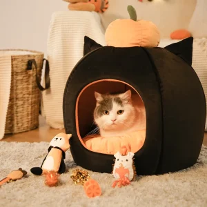 halloween cat bed cave