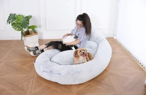 사람 크기의 개 침대