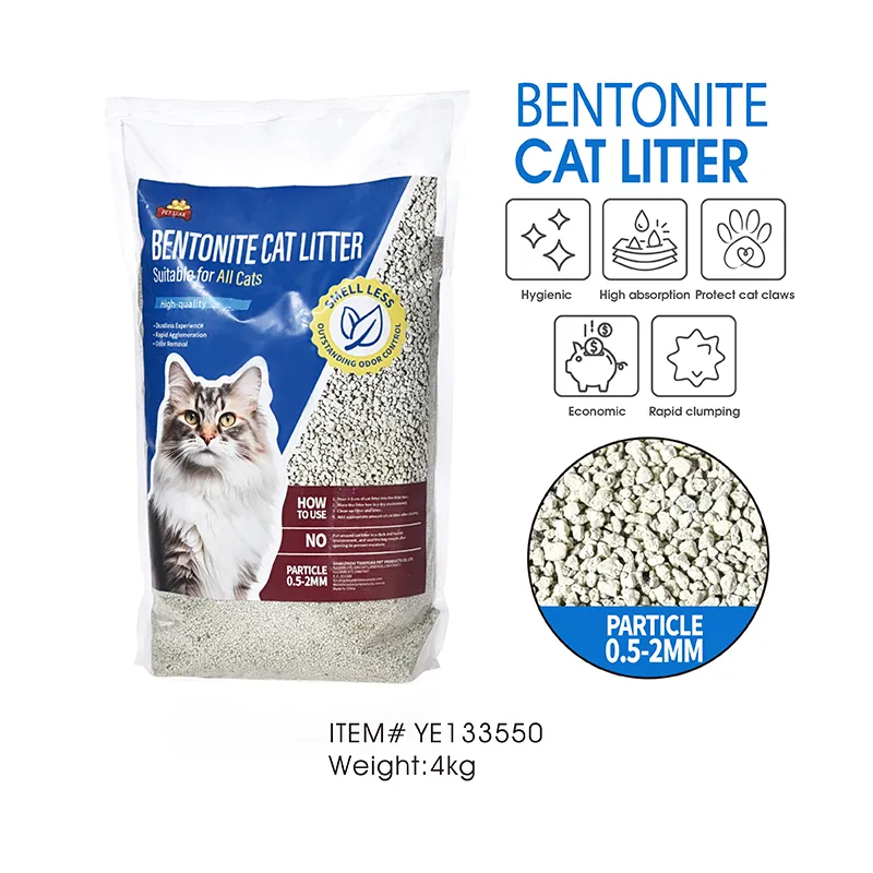 Litière pour chat en bentonite cassée