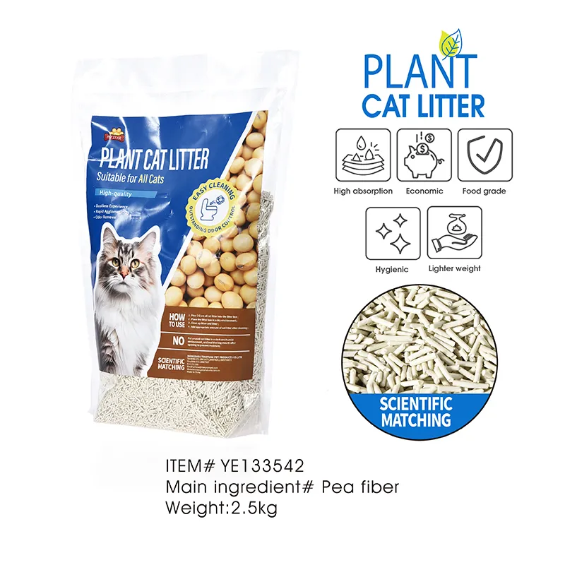 Litière pour chat en fibre de pois