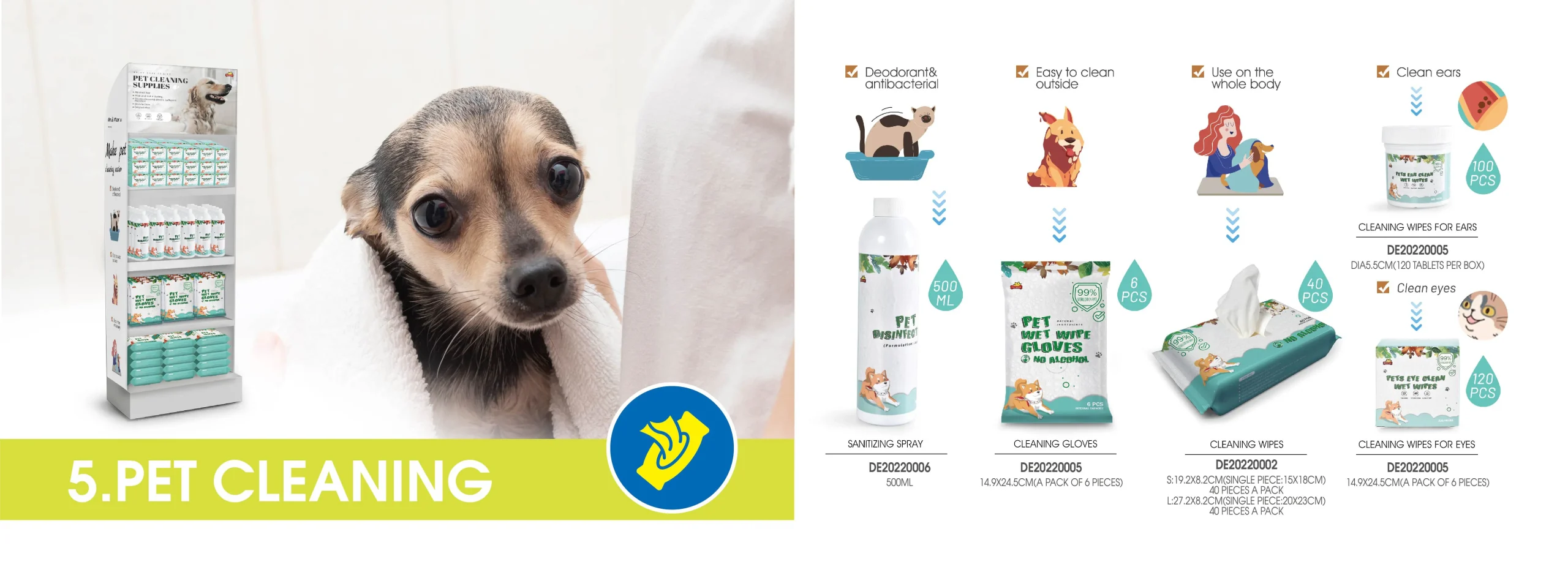 lenços umedecidos para animais de estimação