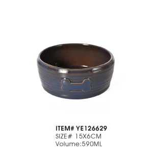 ciotola per cani in ceramica con stampa della zampa