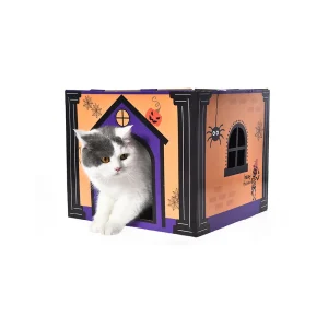 Cat House Cardboard Halloween Pet Cat House With Cardboard