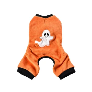 Одежда для собак на Хэллоуин Симпатичные костюмы для животных в стиле призрака Пальто для собак с длинным рукавом