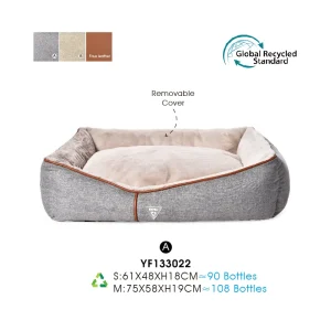 Recycled Pet Bedding Removable GRS Recycle PET Fabric Eco Friendly Dog Bed