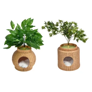 Condo de ratán para gatos