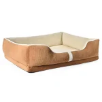 lit pour chien en mousse à mémoire de forme marron