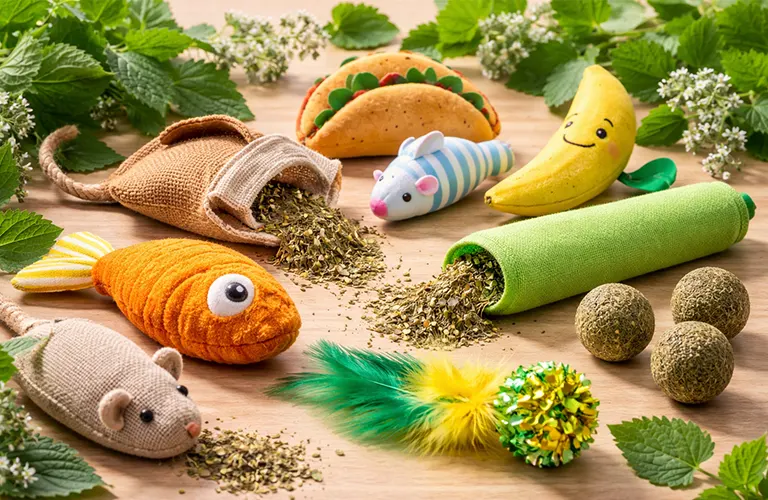 Giocattolo per gatti con erba gatta