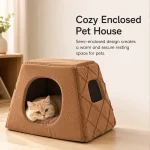 Cozy Enclosed Cat Cave Bed Soft Pet House Introduction