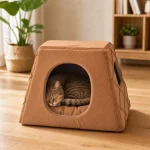 Cozy Enclosed Cat Cave Bed Soft Pet House Detail