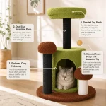 Teddy Fleece Forest-Inspired Cat Tree detail