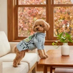 Grauer Erdbeer-Pullover für Haustiere – Bild für Hunde