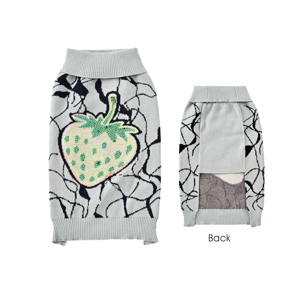 Jersey gris con fresas para mascotas PET SHOW