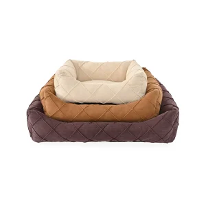 Quilted Bolster Dog Bed Bed Front