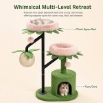 Wholesale Leaf Platform Cat Activity Tree with Plush Condo detail