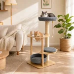Cat Tree with Sisal Scratching Posts cat on