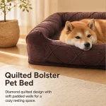 Quilted Bolster Dog Bed