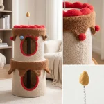 Dual Enclosed Cat Tree Tower Condo Scratcher detail