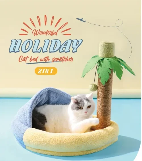 2-in-1 Cat Bed With Scratcher