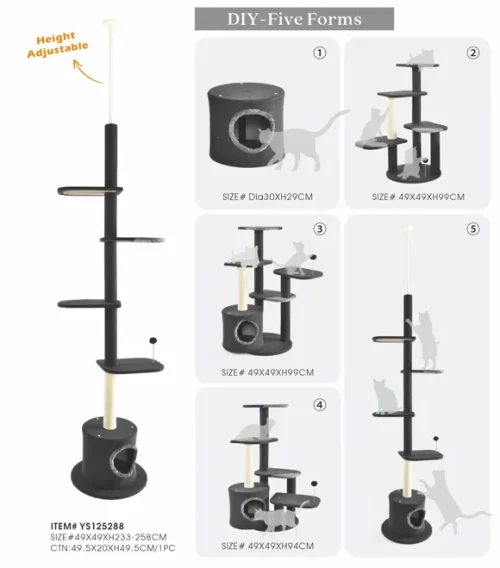 DIY Height Adjustable Cat Tree