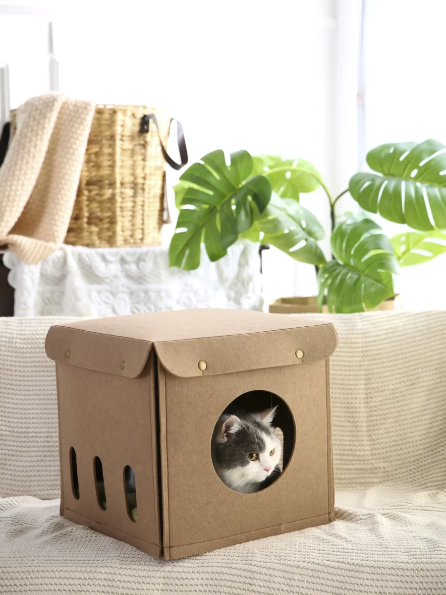 Casa de fieltro para gatos